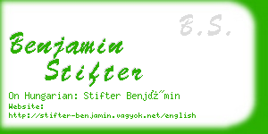 benjamin stifter business card